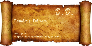 Demény Dénes névjegykártya